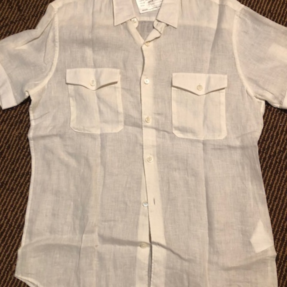 Linen Theory shor sleeved pocket button down